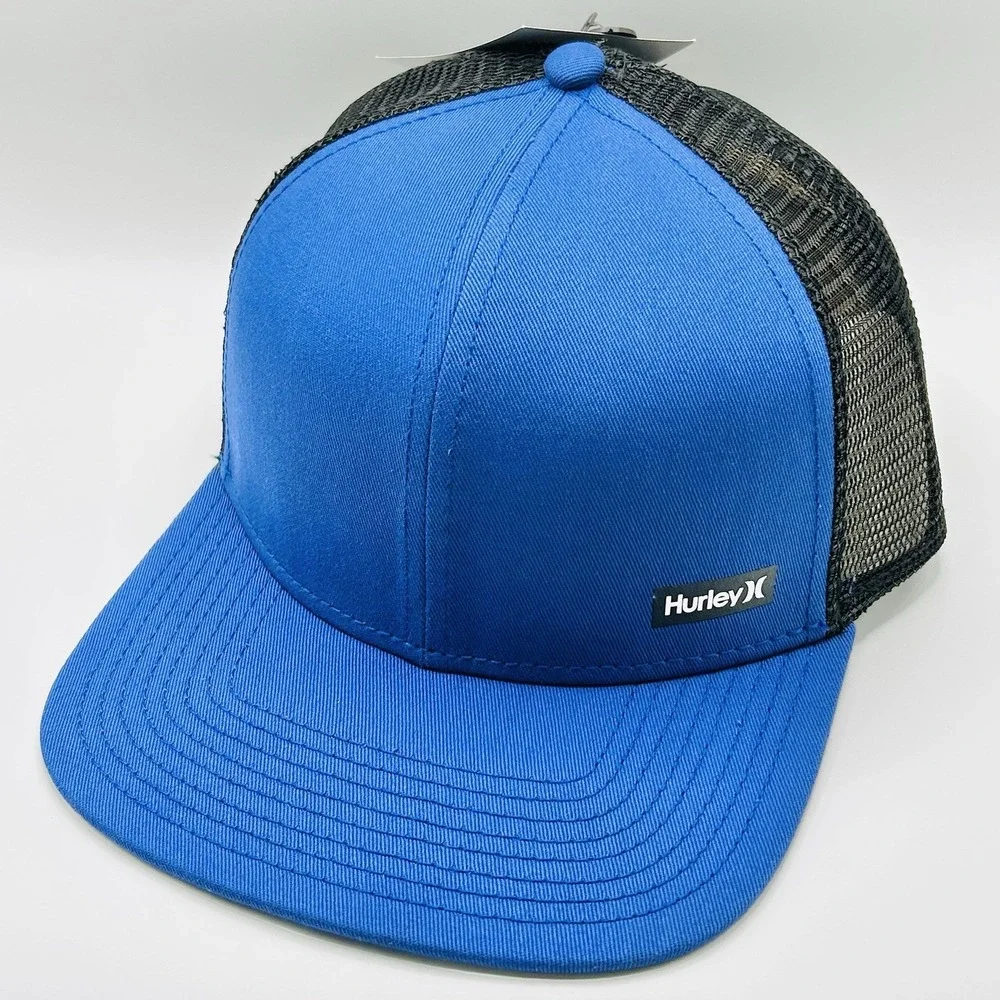 Hurley Supply Small Logo Trucker Hat Cap Snapback Adjustable Blue Outdoors